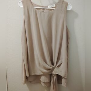 Zenana Outfitters Beige Sleeveless Blouse